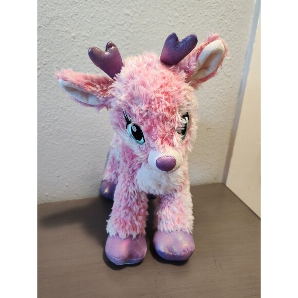 Build A Bear 2016 Pink Glitter Metallic Twinkle Plush  14" Reindeer Deer Holiday - Picture 13 of 13